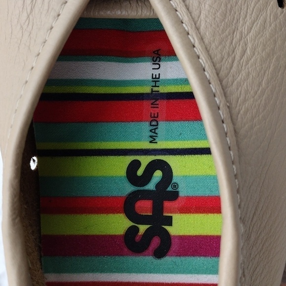 SAS Breezy Latte Leather Upper Round Toe Lace Up Moccasin Style Comfort Shoe - Picture 10 of 16